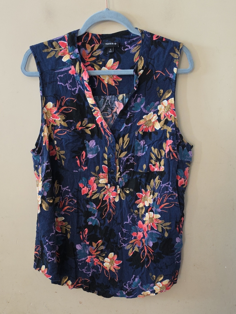 torrid Navy Floral Sleeveless V-Neck Camisole